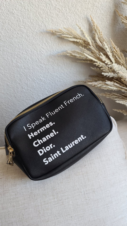 I Speak Fluent French- Fanny Bag BLACK