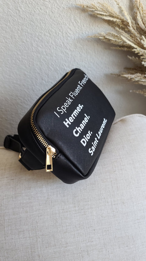 I Speak Fluent French- Fanny Bag BLACK