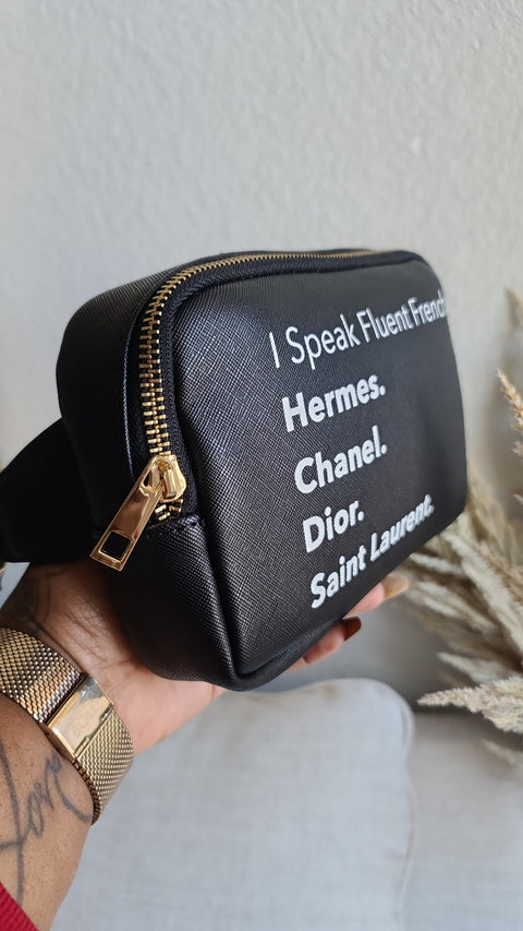 I Speak Fluent French- Fanny Bag BLACK