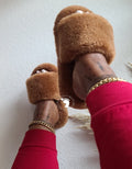 Brown Teddy Sliders