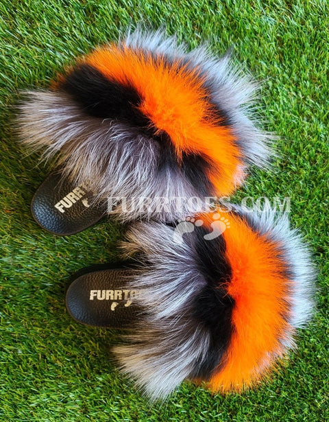 Silver with Neon Orange
