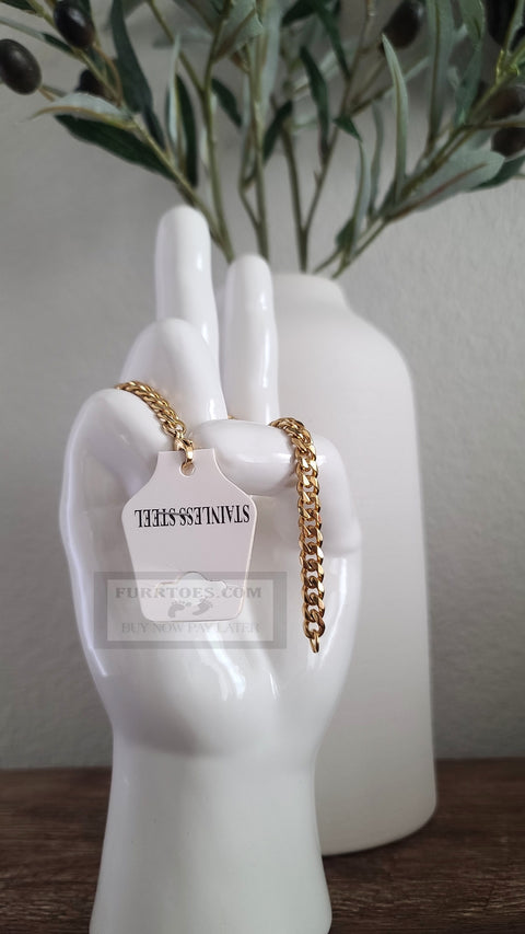 CUBAN LINK  STAINLESS STEEL ANKLET GOLD TONE
