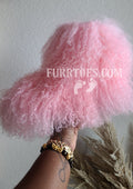 Ankle Height Pink Fur Boot