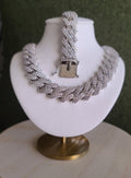 Cuban Iced Out Set - Necklace & Bracelet